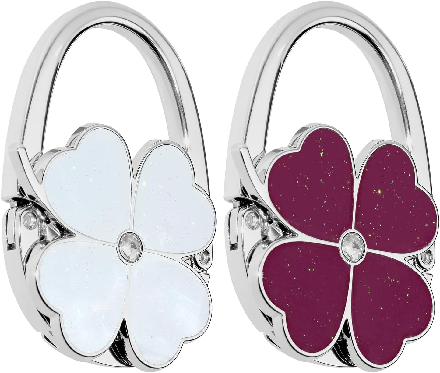 Bolso plegable soporte para mesa blanco y morado