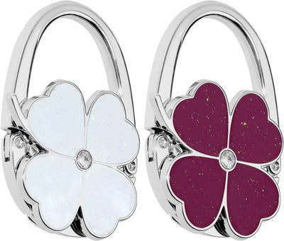 Bolso plegable soporte para mesa blanco y morado