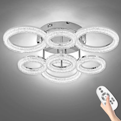 Lámpara techo moderna 7 anillos 23pulg LED regulable