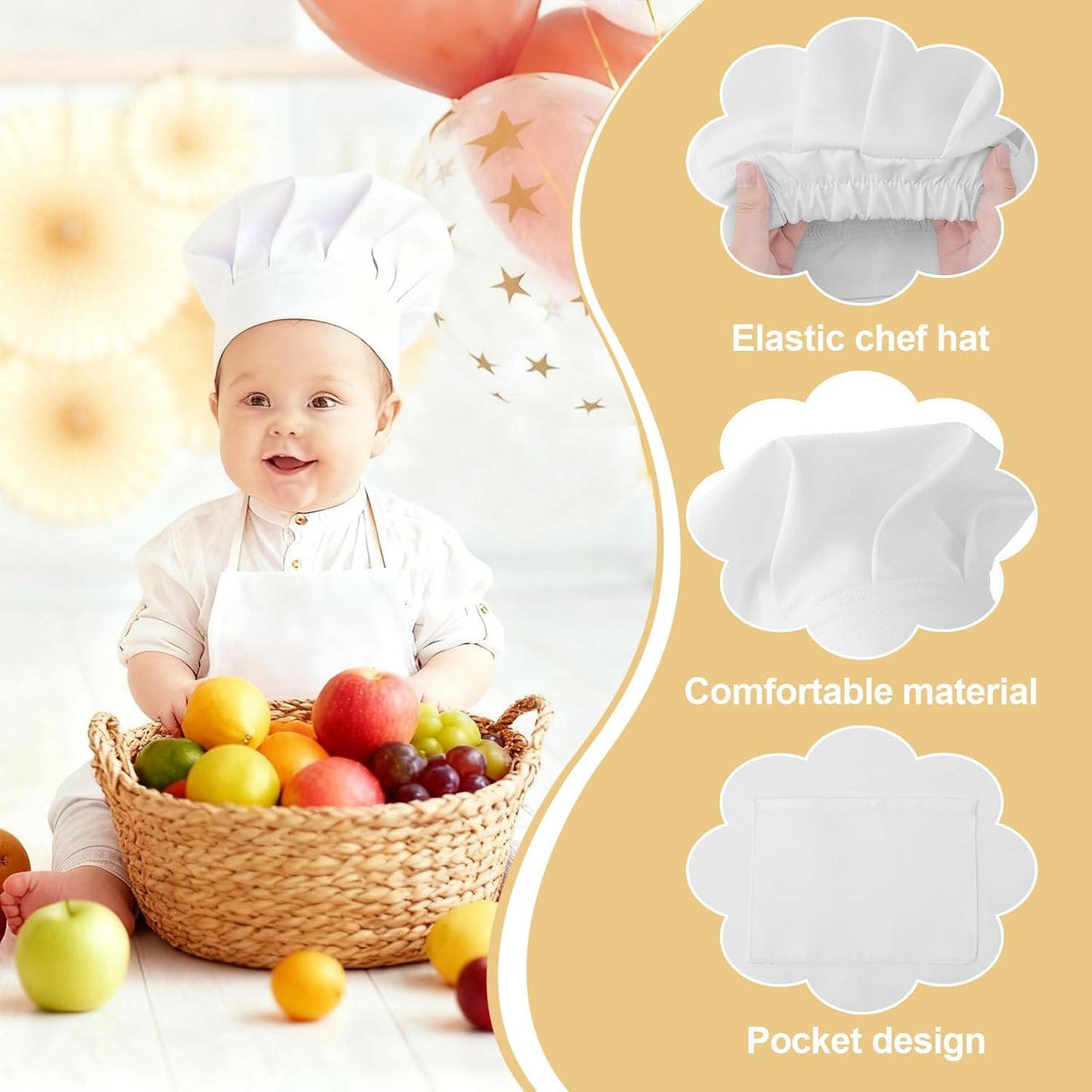 Juego 2 Pzas Atuendo Chef Bebé Delantal Gorro