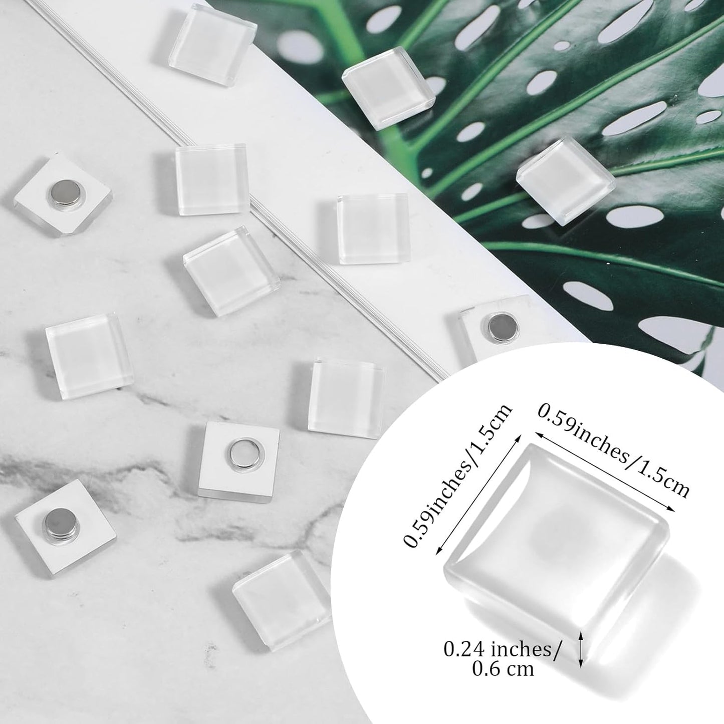 Imanes de vidrio Sibba para refrigerador, decoración transparente y resistente para cocina, oficina y pizarra