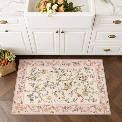 Alfombra entrada 2x3pulg estilo chinoiserie antideslizante