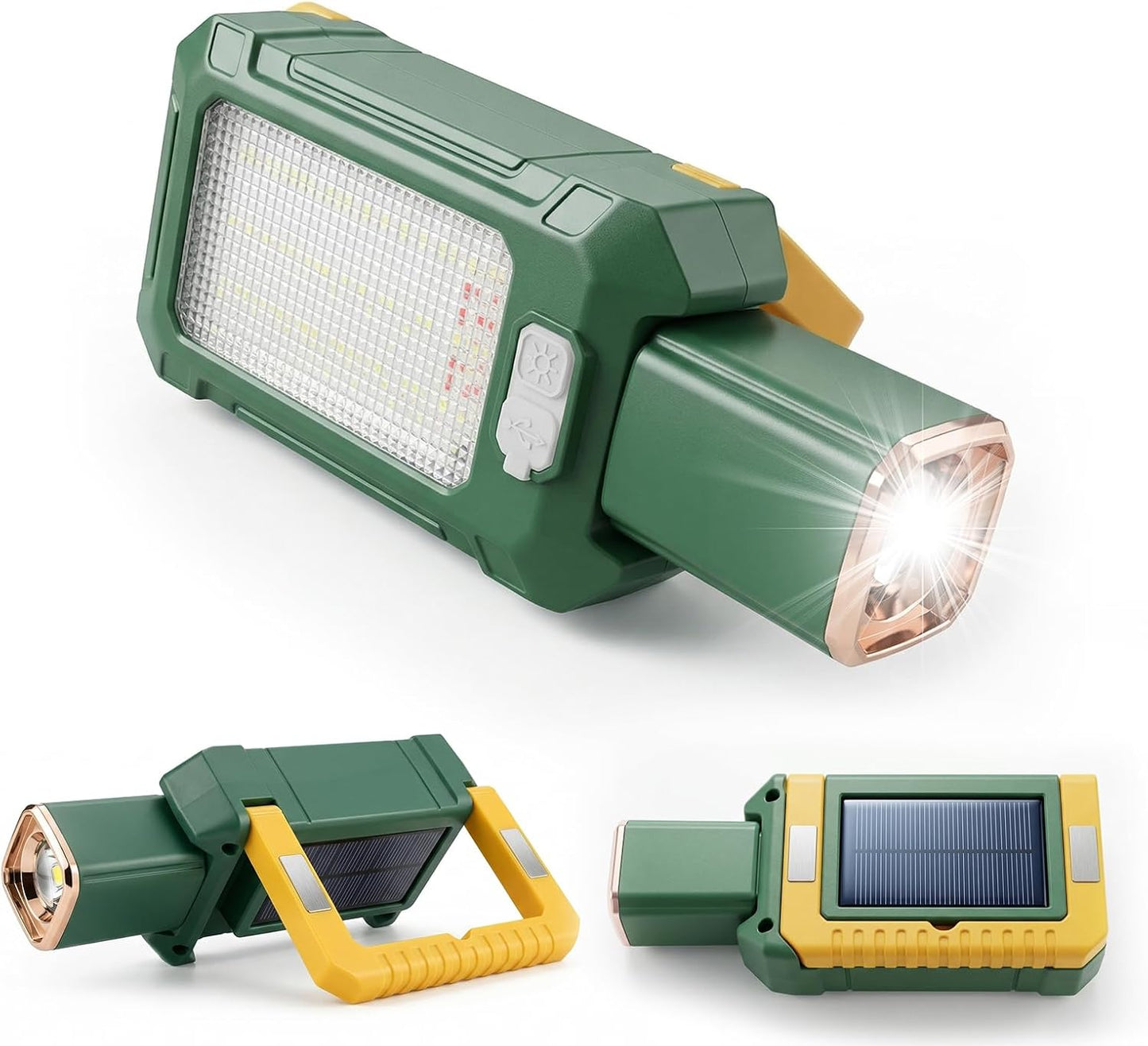 Luz de trabajo LED recargable magnética verde