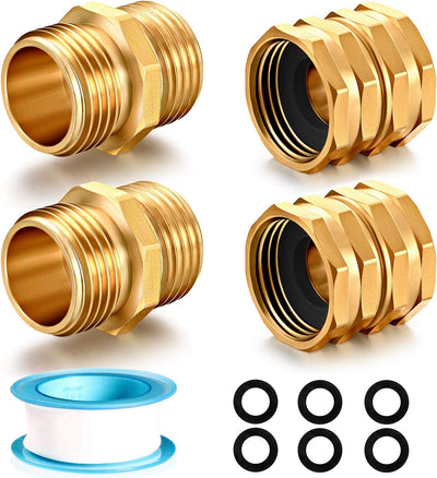 Conector manguera jardín latón 3/4pulg doble 4pzas