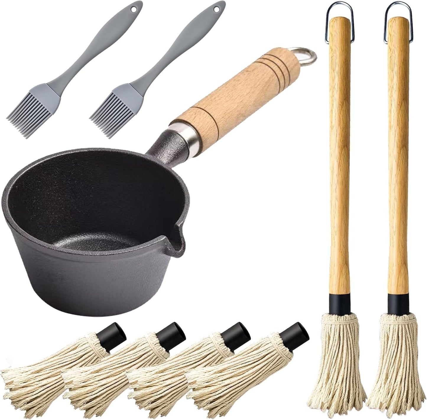 Barbacoa hierro fundido 11en1 cepillos para salsa parrilla camping