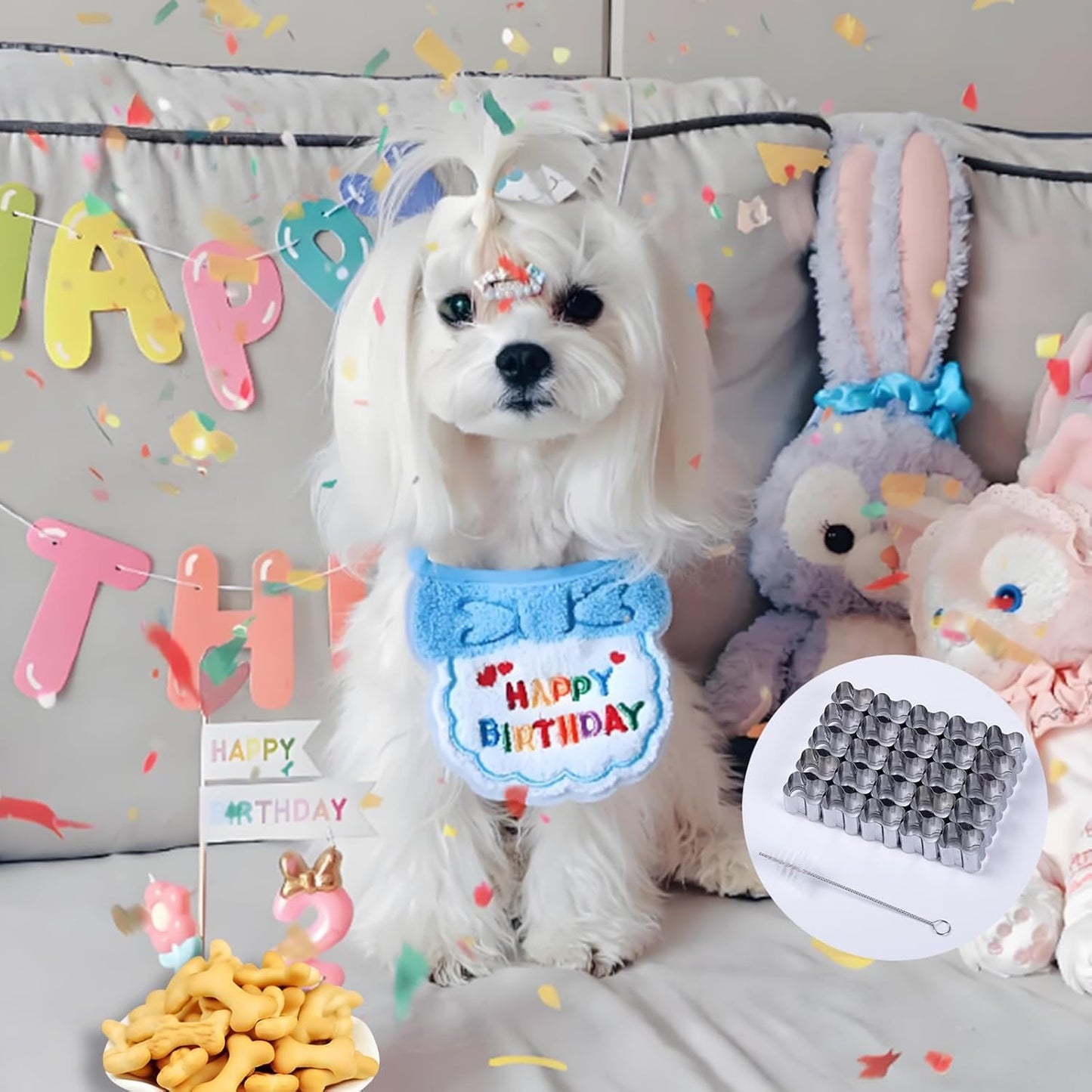 Molde galletas hueso perro mini con cepillo 25 cavidades