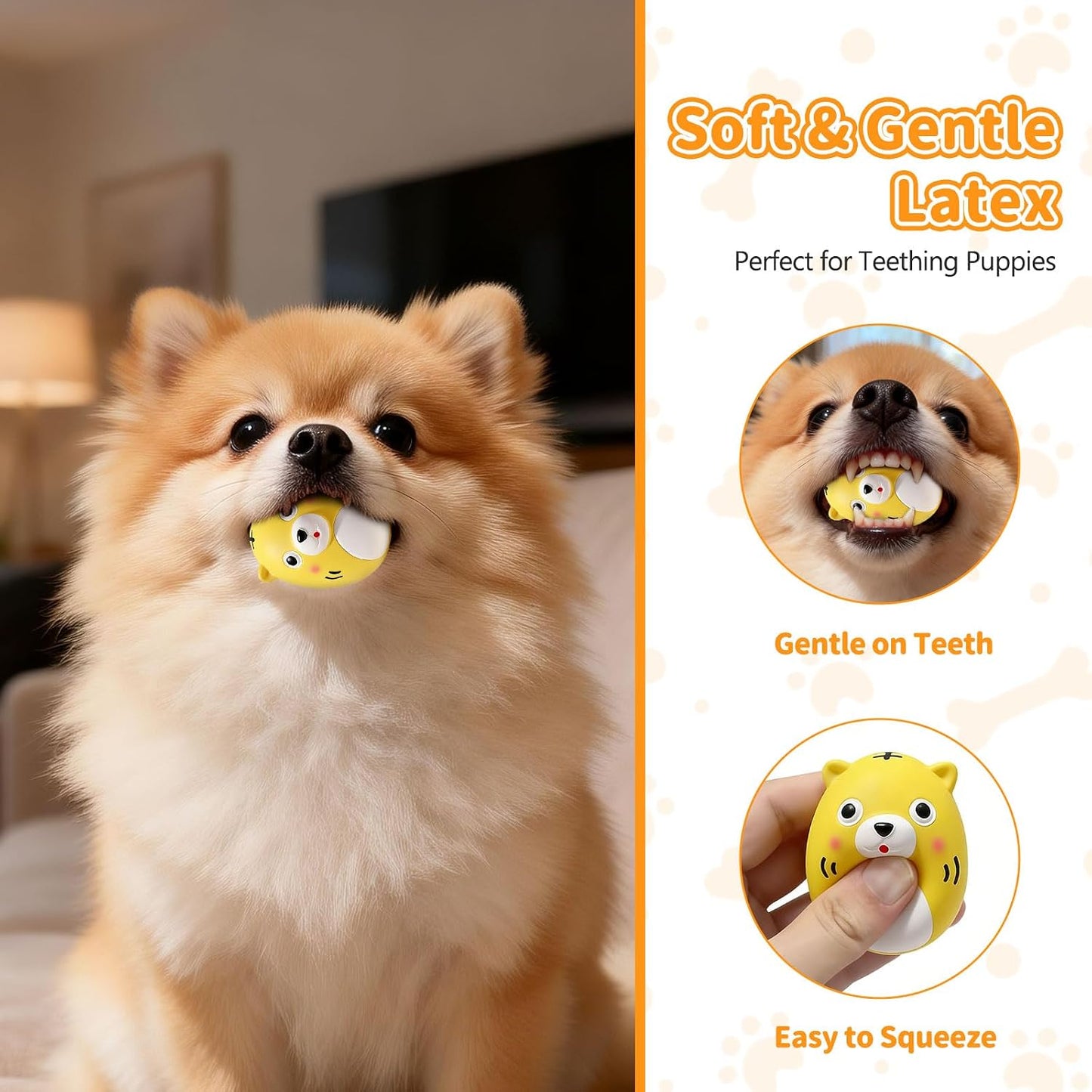 Bolas chirriantes látex para cachorros pequeños