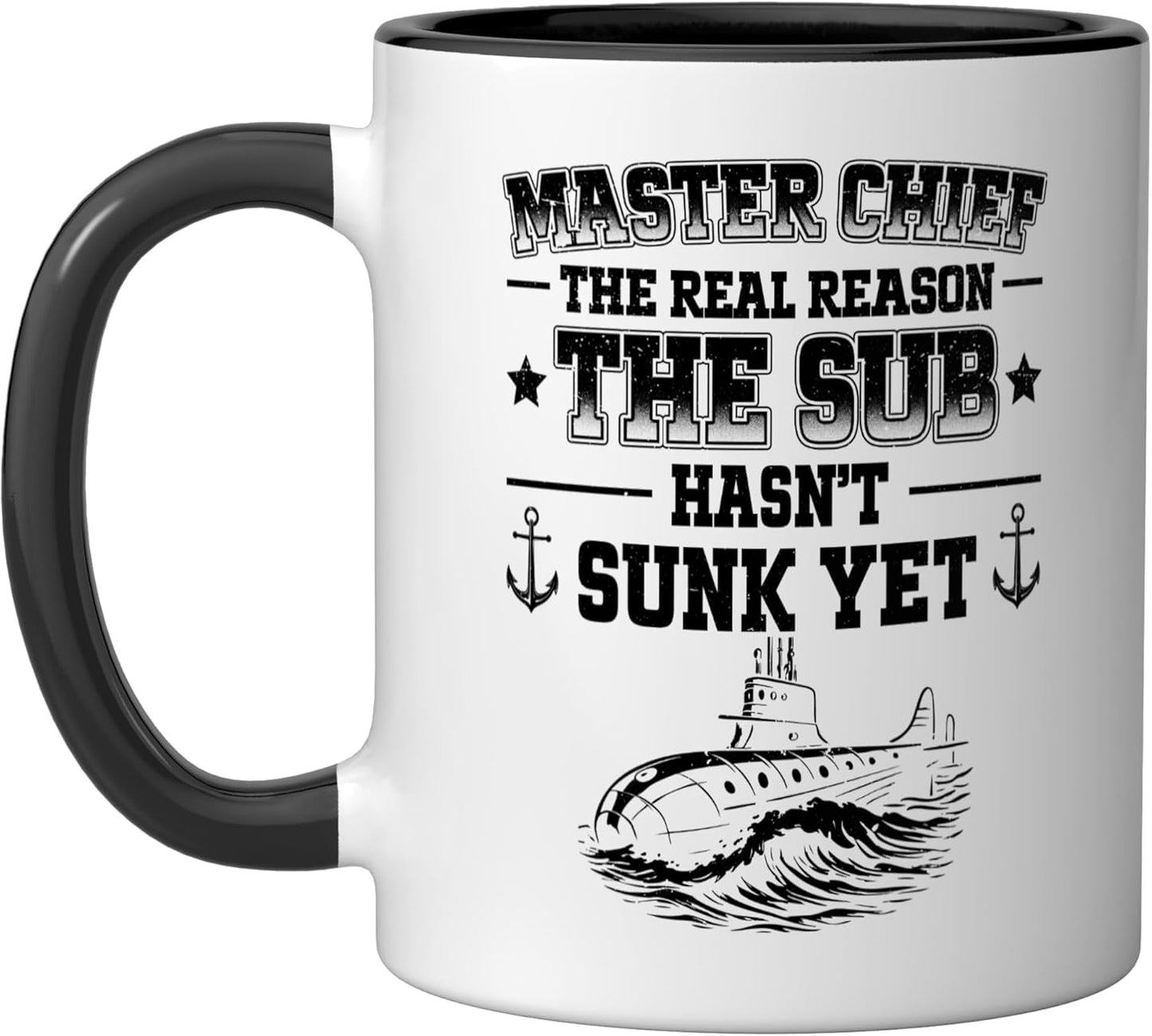 Taza cerámica Submariner Master Chief COB negra/blanca