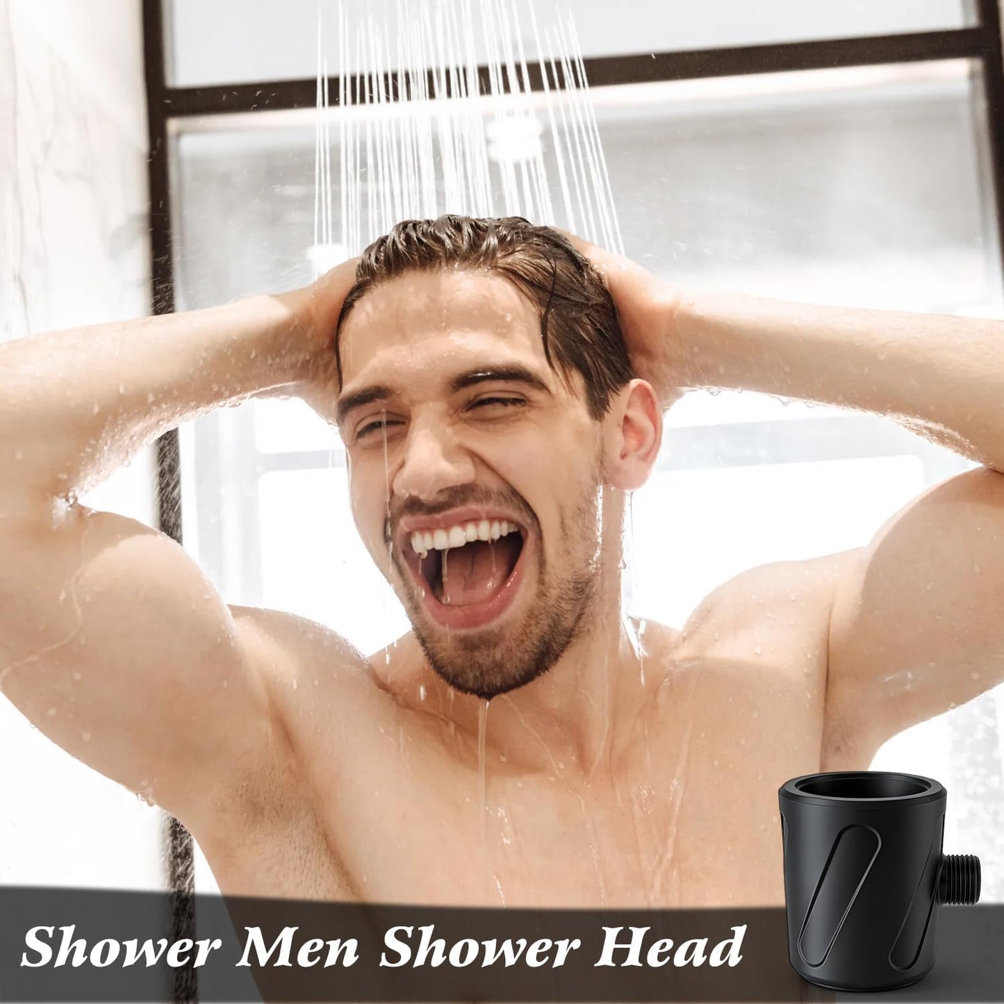 Cabezal ducha hombre diseño grueso negro duradero