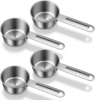 Cucharas medidoras de acero inoxidable 1/4 taza 2.0 fl oz para café y cocina