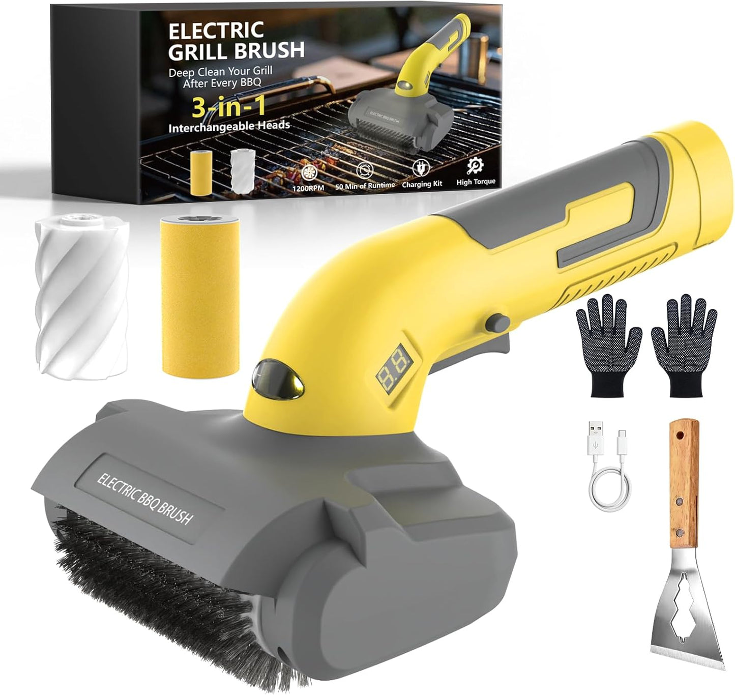 Cepillo eléctrico parrilla LED 3en1 recargable inalámbrica