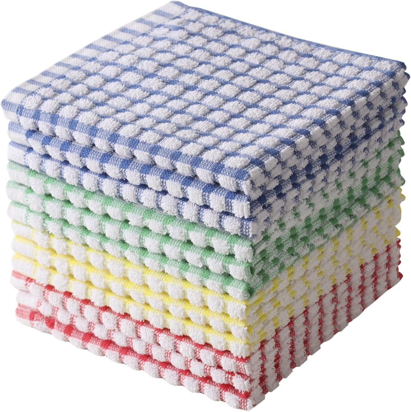 Set 12 paños cocina algodón absorbente uso doméstico