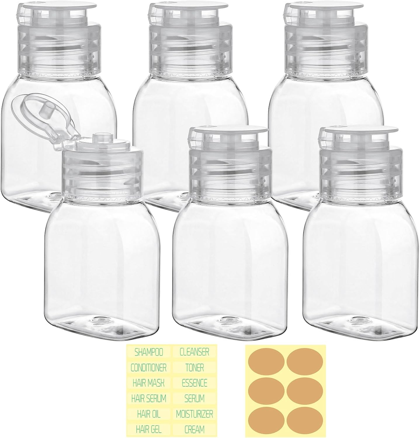 Botellas viaje TSA aprobadas 2oz exprimibles 6 pzas