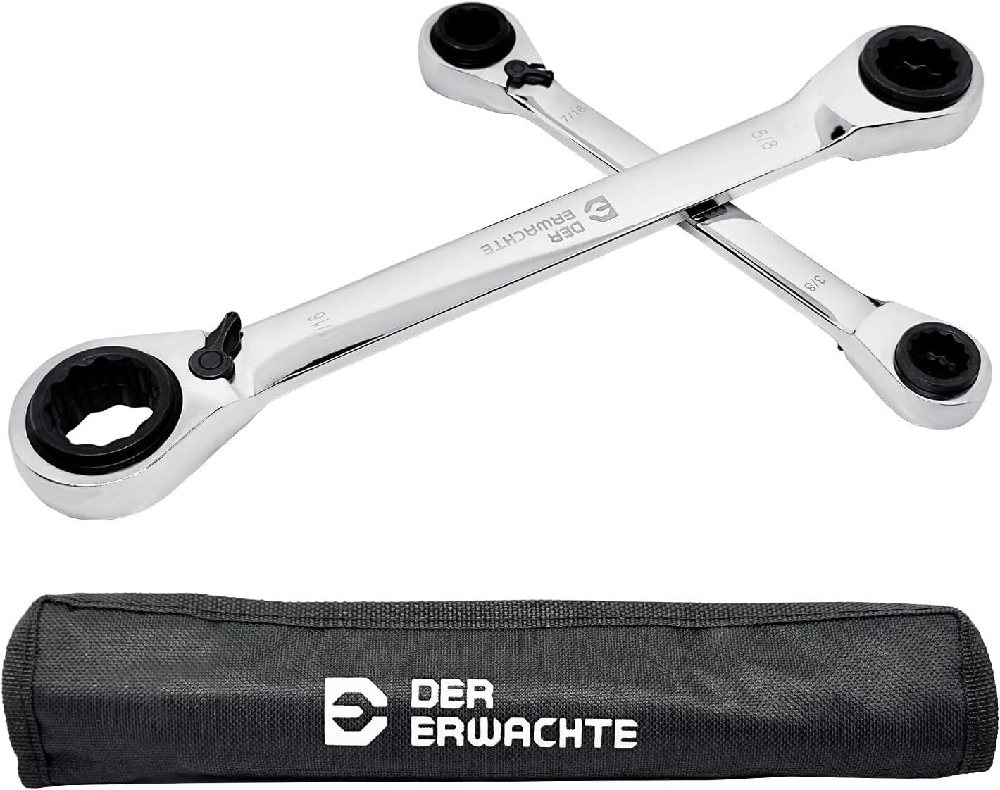 Set 2 llaves trinquete reversibles SAE acero CrV