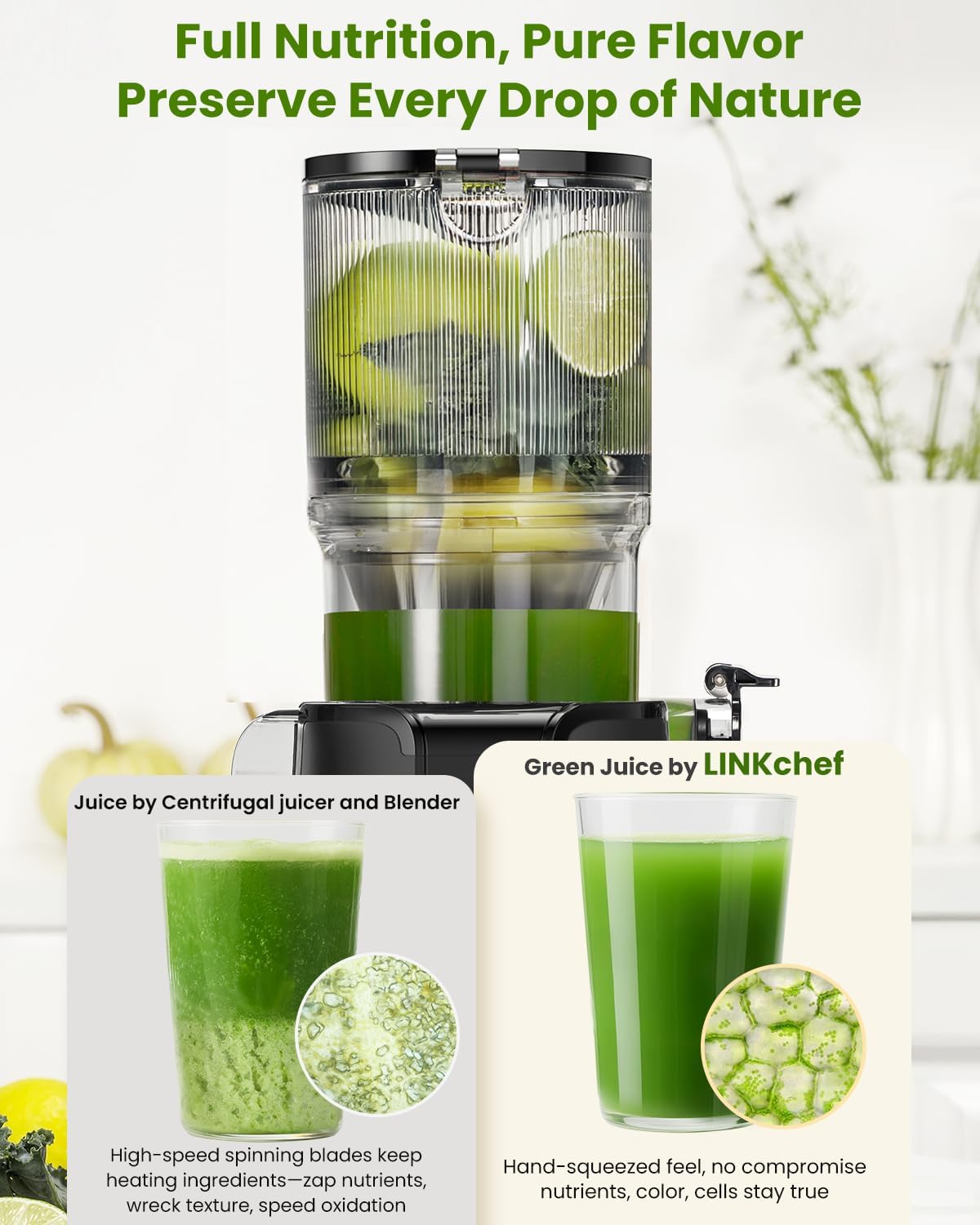 Exprimidor frutas y verduras 4.53pulg 200W sin BPA negro