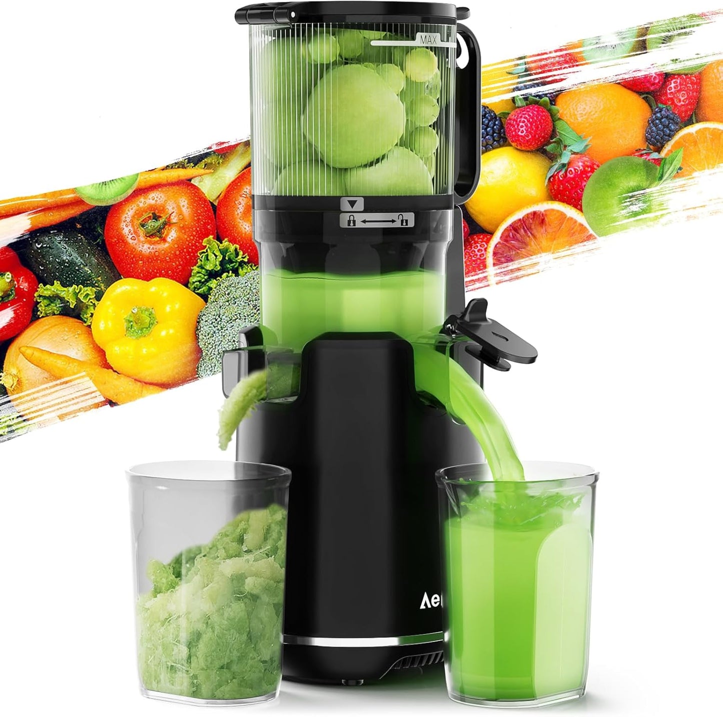 Exprimidor frío boca ancha 5.3pulg autoalimentación