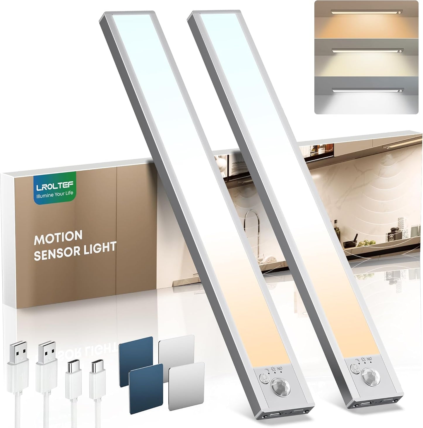 Luces inalámbricas gabinete 11.8pulg 3 temperaturas