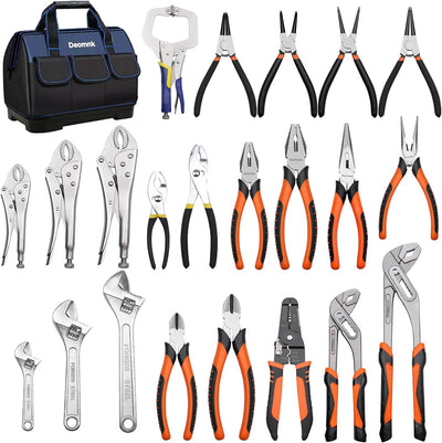 Juego 22 Pzas Alicates con Bolsa Portátil para Taller y Hogar