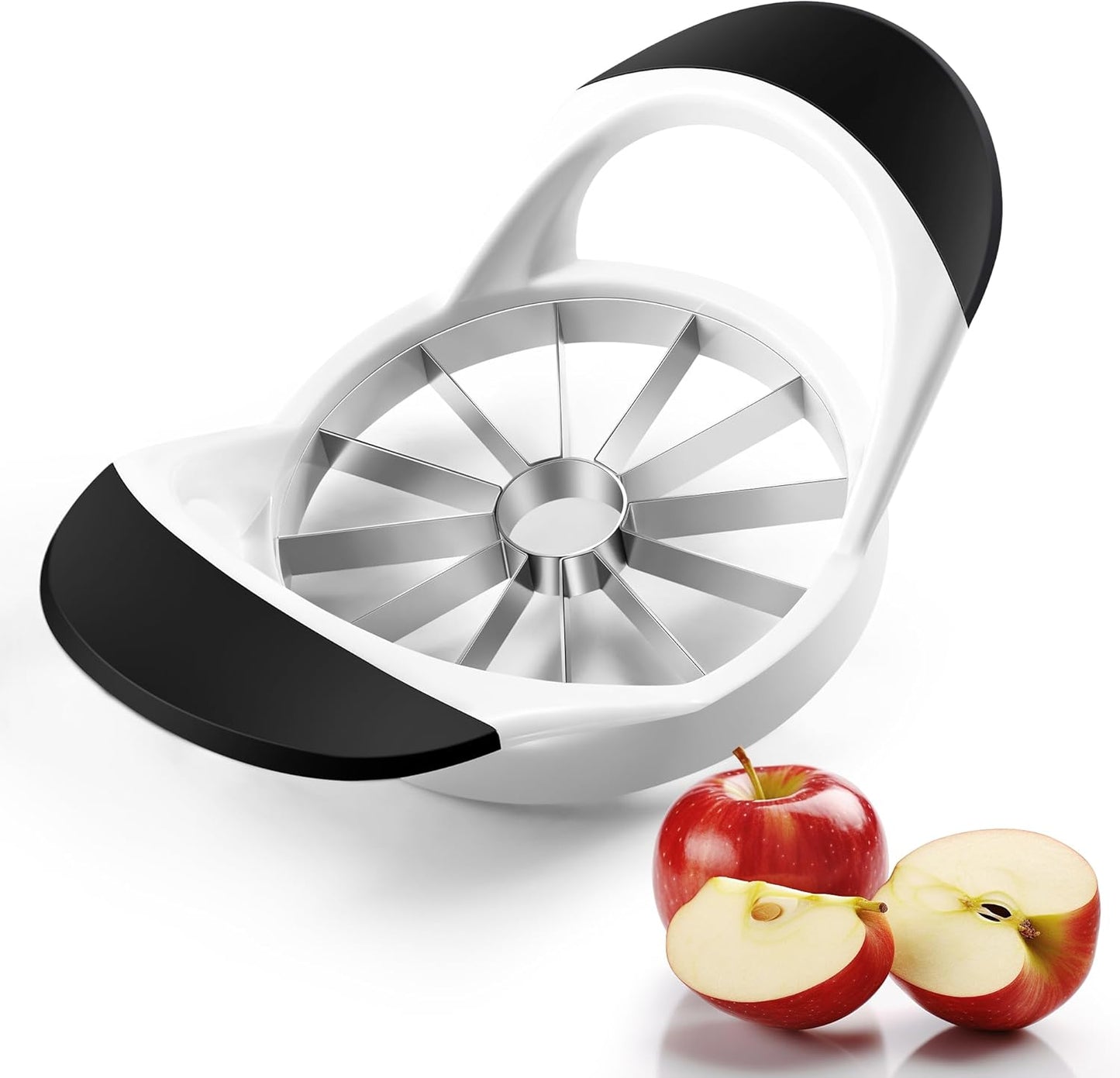 Cortador de manzana de acero inoxidable con 12 cuchillas y mango antideslizante