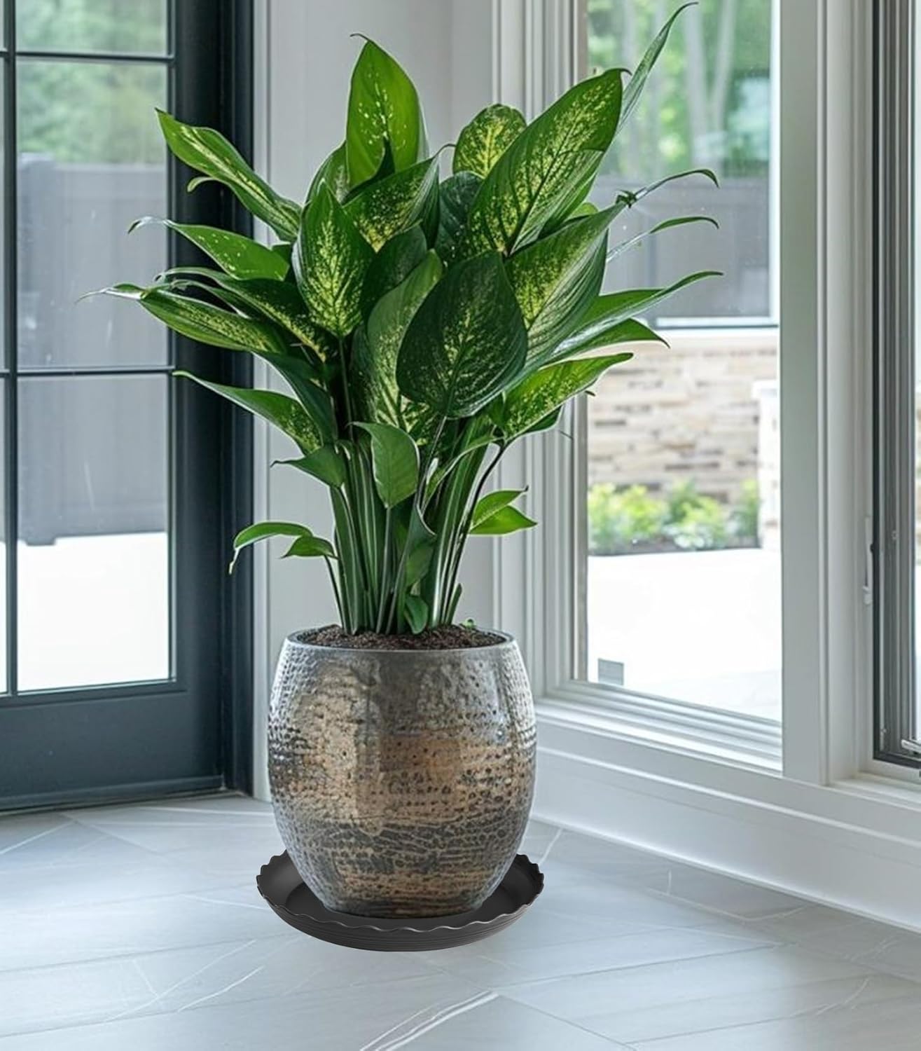2 Pzas Bandejas Plástico para Plantas 10pulg Resistente