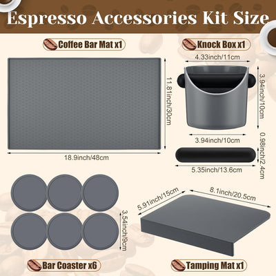Kit 9 Pzas Tapete Silicona Gris Organizador Estación