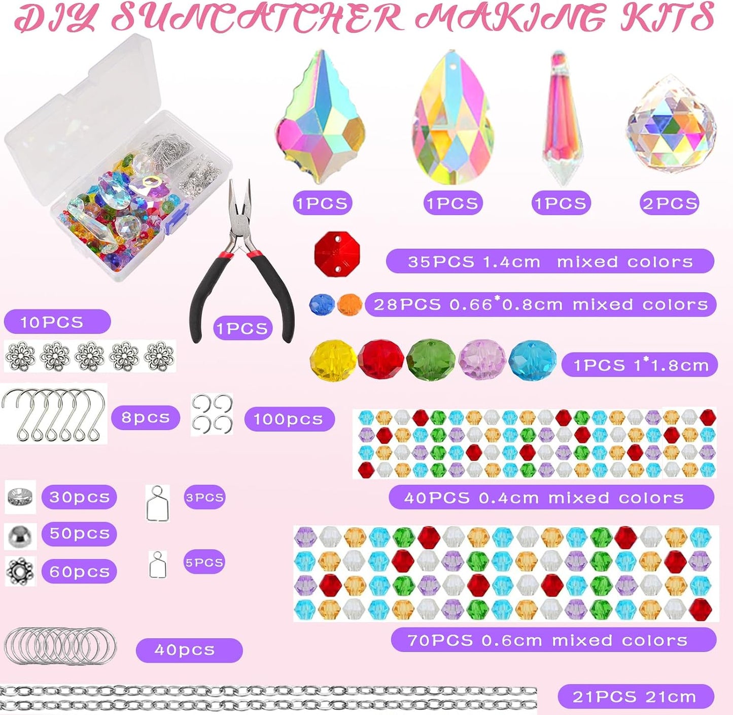 500 kits atrapasoles cristal decoración jardín manualidades