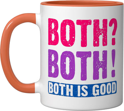 Taza de cerámica bisexual ambas son buenas naranja/blanco