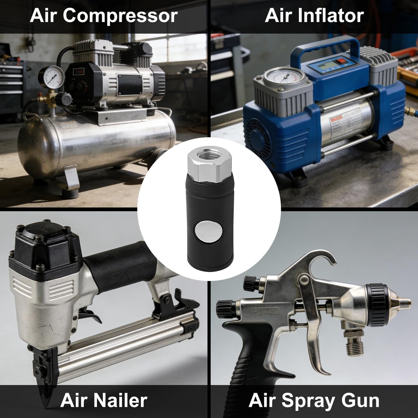 Acoplador aire tipo I/M 1/4" botón seguridad