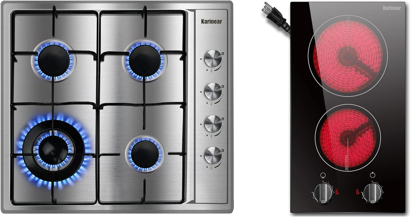 Placa cocina eléctrica 110V 2 quemadores 24pulg