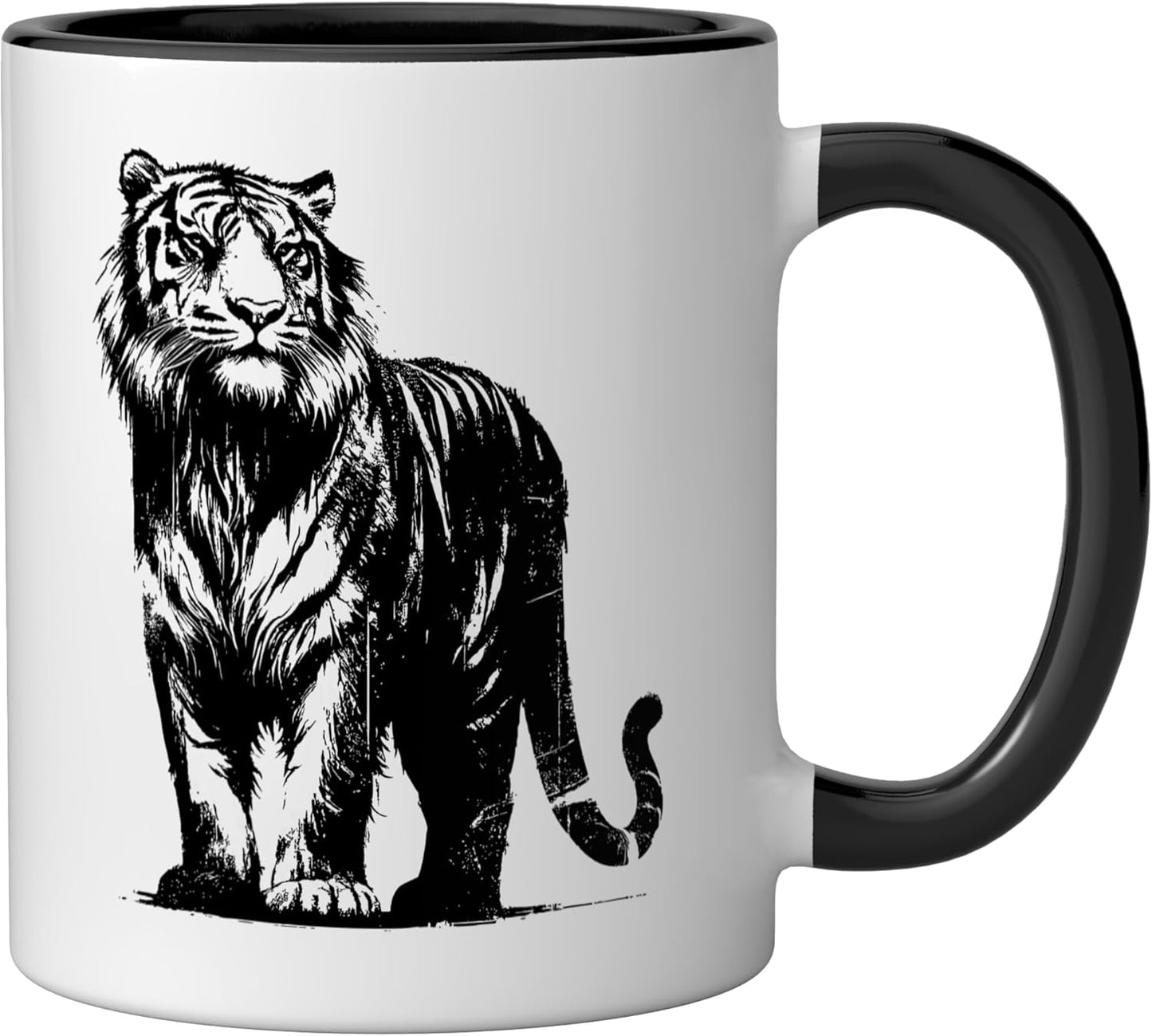 Taza Cerámica Estilo Edgy Tiger Negro/Blanco