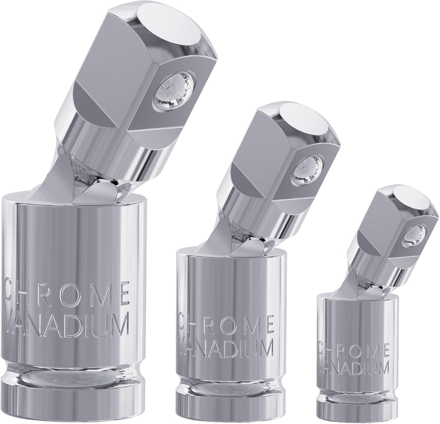 Set 3 Adaptadores Enchufe Giratorio 1/4-1/2 Pulg Acero