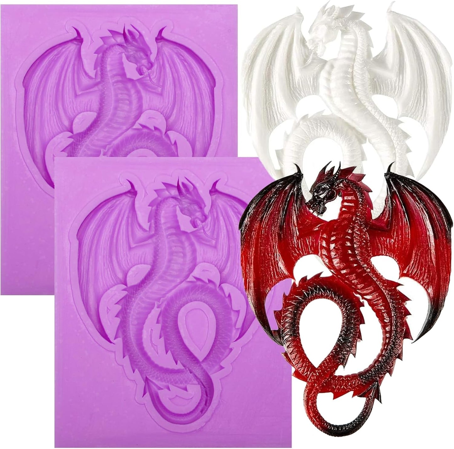 Moldes de dragón de silicona para fondant y decoración de pasteles