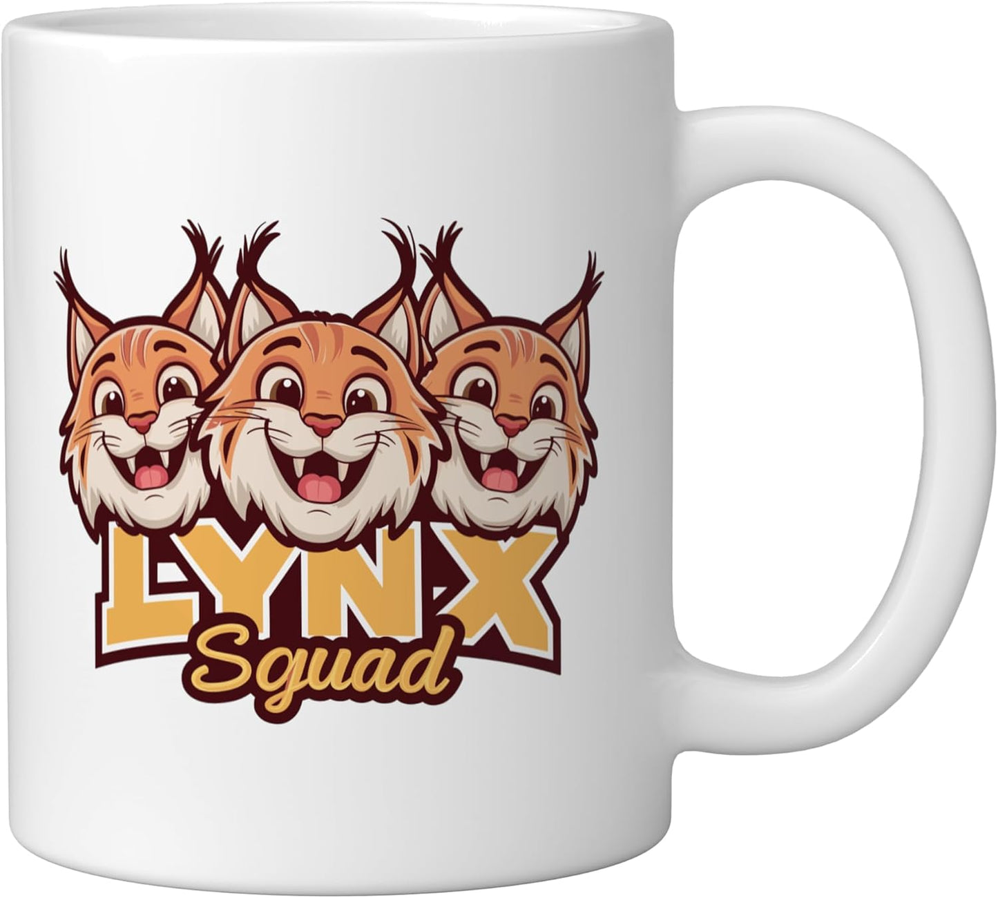 Taza cerámica para amantes del lynx, blanca