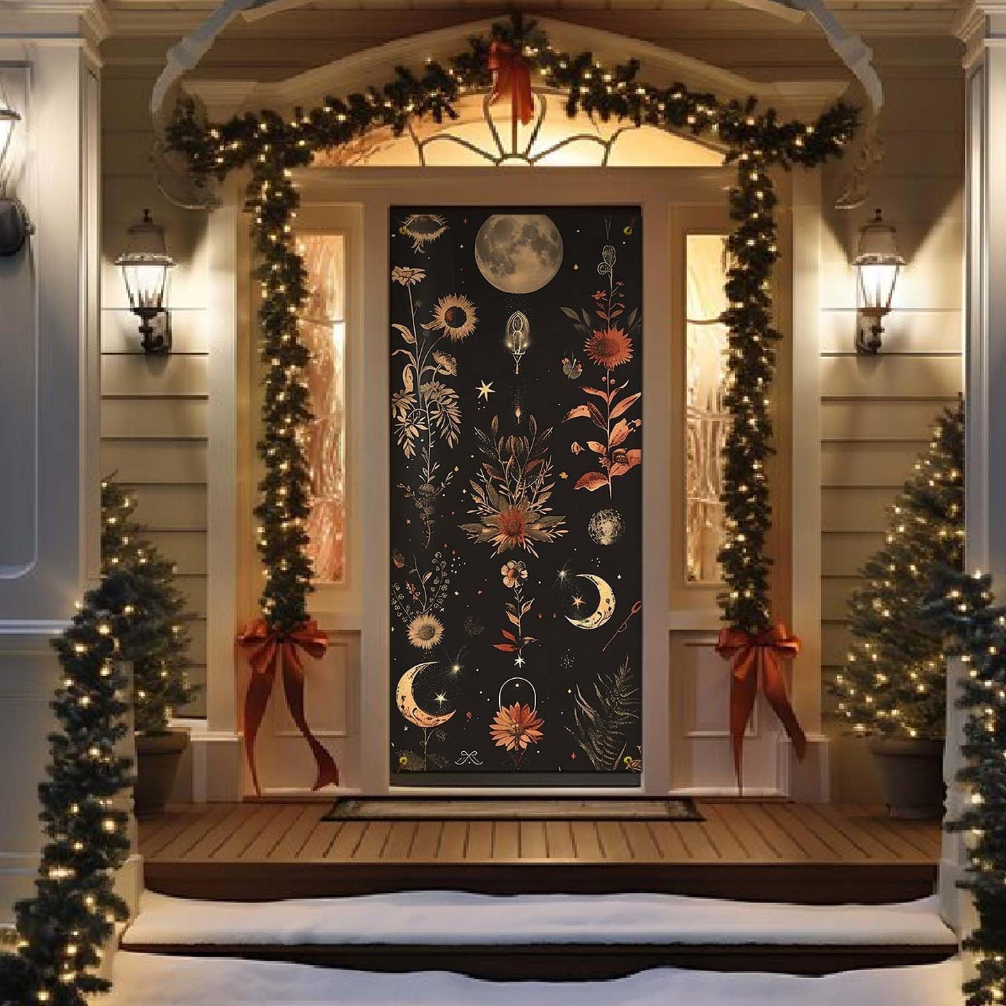 Decoración puerta Halloween 35x79pulg cortinas góticas