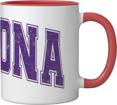 Taza Cerámica Vintage Arizona Retro Púrpura Rojo/Blanco