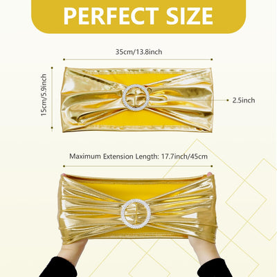 50 Bandas Elastano Hebilla Deslizante Dorado Silla Banquetes