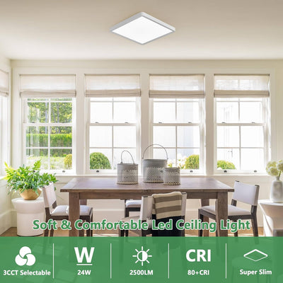 Lámpara techo LED cuadrada 12pulg 24W 3000-6000K