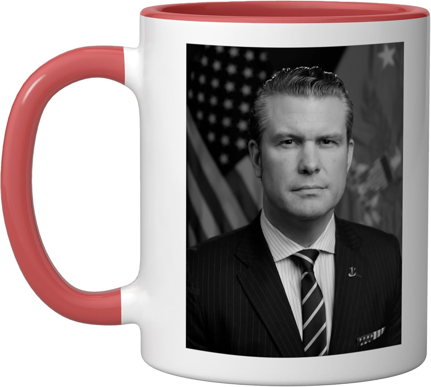 Taza cerámica roja/blanca Pete Hegseth