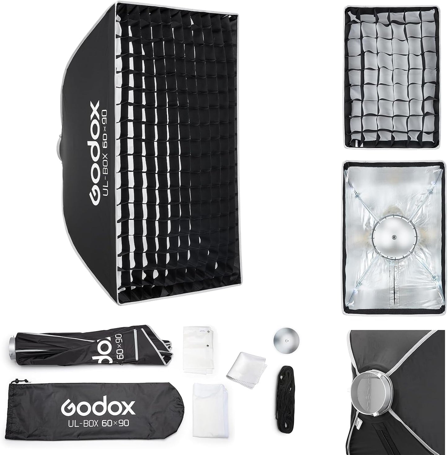 Softbox UL-60x90 caja luz rectangular rápida con rejilla difusor