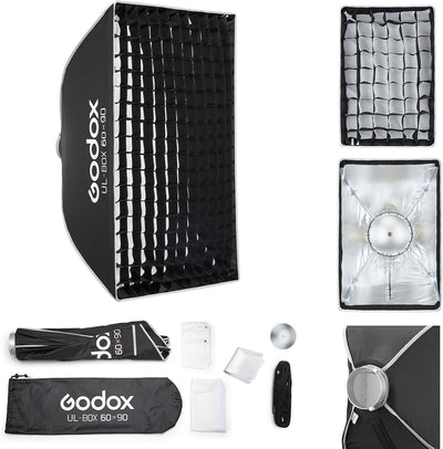 Softbox UL-60x90 caja luz rectangular rápida con rejilla difusor