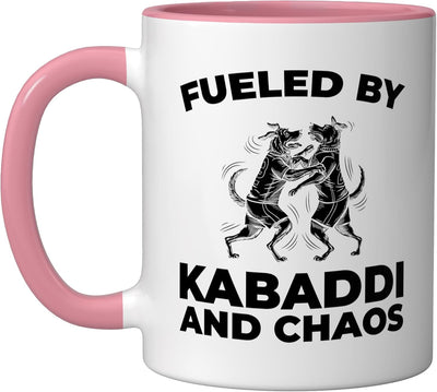 Taza Cerámica Kabaddi Rosa/Blanca Deportes de Equipo
