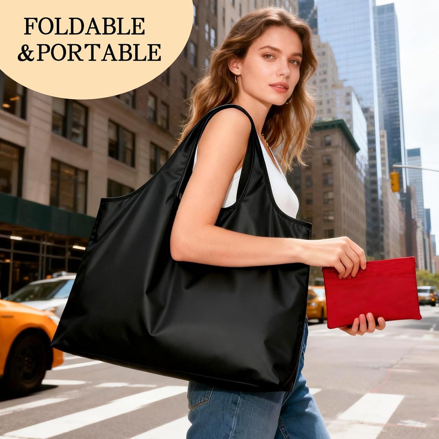 Bolsas reutilizables grandes plegables impermeables set 2