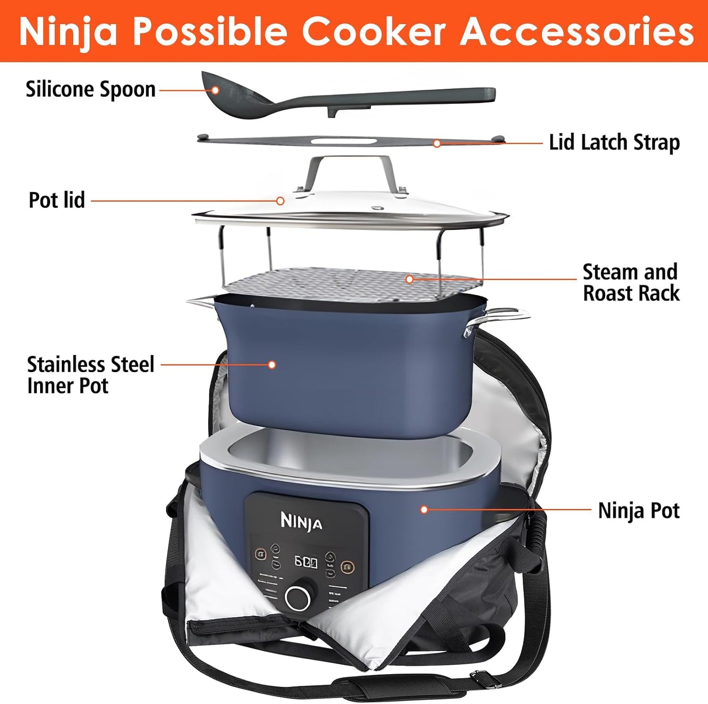 Bolsa transporte olla cocción lenta Ninja Foodi MC1000