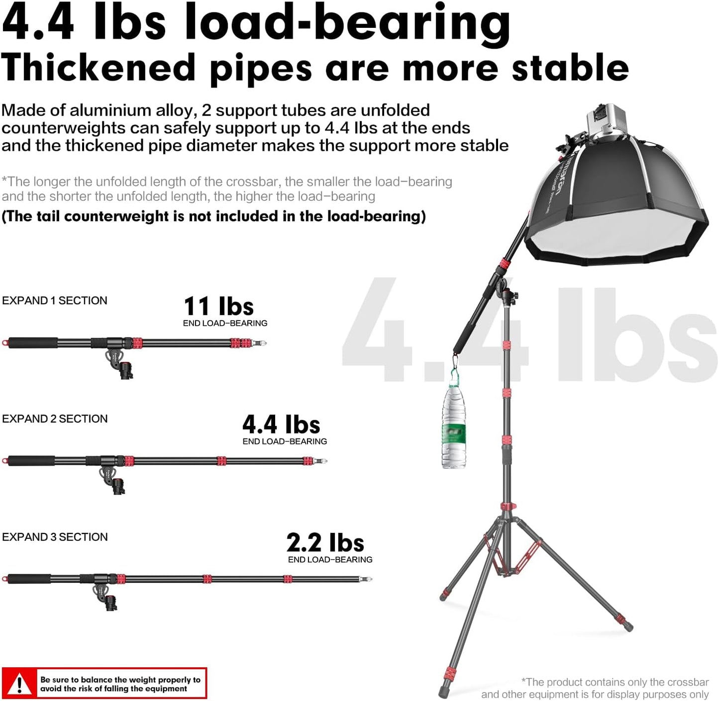 Brazo extensión ajustable luz soporte C 67-22pulg portátil