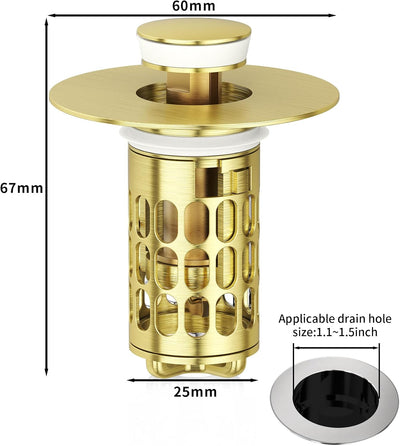 Tapón baño sello acero inox silicona 1.1-1.5pulg
