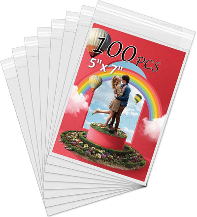 100 Fundas Fotos 5x7pulg Plástico Transparente Sin Ácidos
