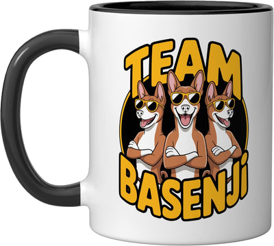 Taza cerámica para perro Basenji Cartoon Barkless Congo negro/blanco