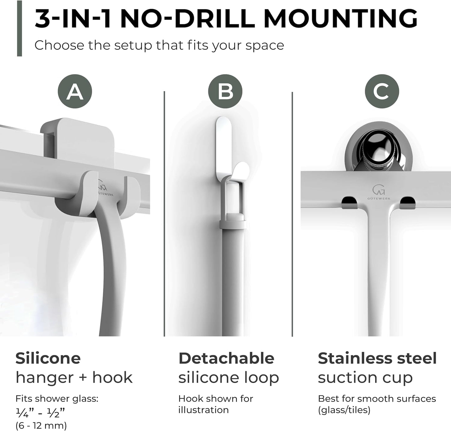Escobilla silicona para vidrio puerta baño 9pulg blanco