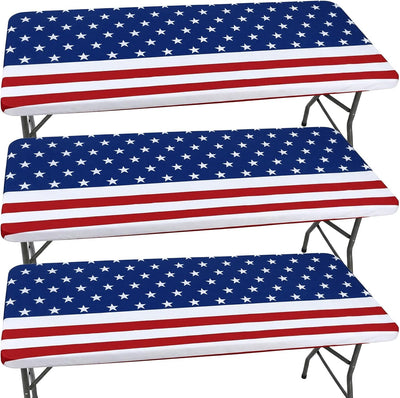 3 Pzas Manteles Patrióticos Rojo Blanco Azul 33x71pulg