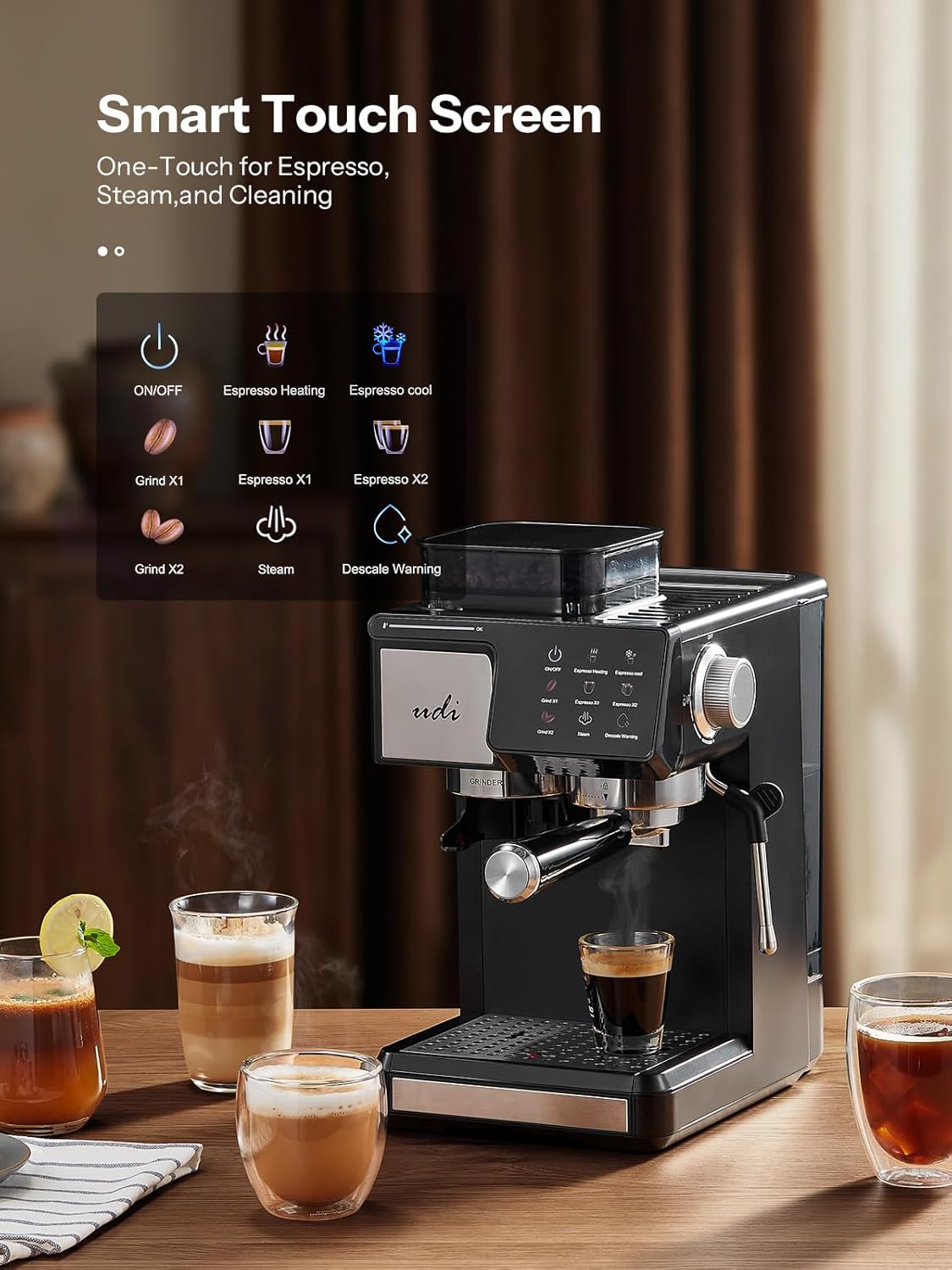 Cafetera Espresso 20 Bar Táctil Molienda Automática